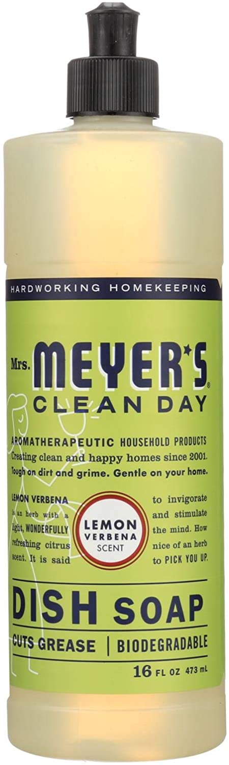Mrs Meyers Clean Day Lemon Verbena Liquid Dish Soap, 16 Ounce - 6 per case.