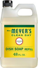 Load image into Gallery viewer, Mrs. Meyer&#39;s Clean Day Liquid Dish Soap Refill, Cruelty Free Formula, Honeysuckle Scent, 48 oz 4-Packs
