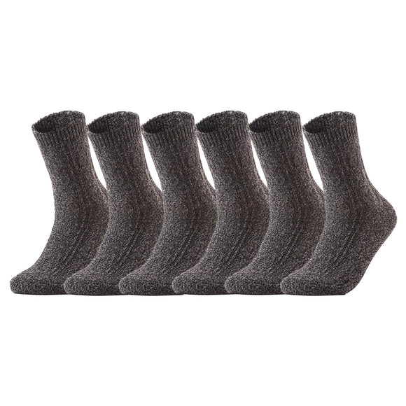 Women's 6 Pairs Ultralight Extra Comfortable Cozy Wool Crew Socks. Sweat Absorbent Great Activewear Size 6-9 HR1613(Dark Grey)