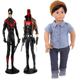 Toys DC Multiverse Red Hood and Nightwing 7" Action Figure Multipack + Franco 18 inch Non-posable Boy Regular Fashion Doll, Pack of 2