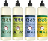 Mrs. Meyers Clean Day Liquid Dish Soap, 1 Pack Basil, 1 Pack Lemon Verbena, 1 Pack Bluebell, 1 Pack Honeysuckle, 16 OZ each