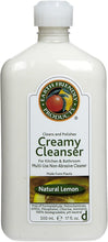 Load image into Gallery viewer, Creamy Cleanser, Non-Abrasive, For Kitchen and Bathroom, Plant Drived, Natural Lemon, Non GMO, No Phosphates, Pack of 4, 17 Fl OZ Per Pack

