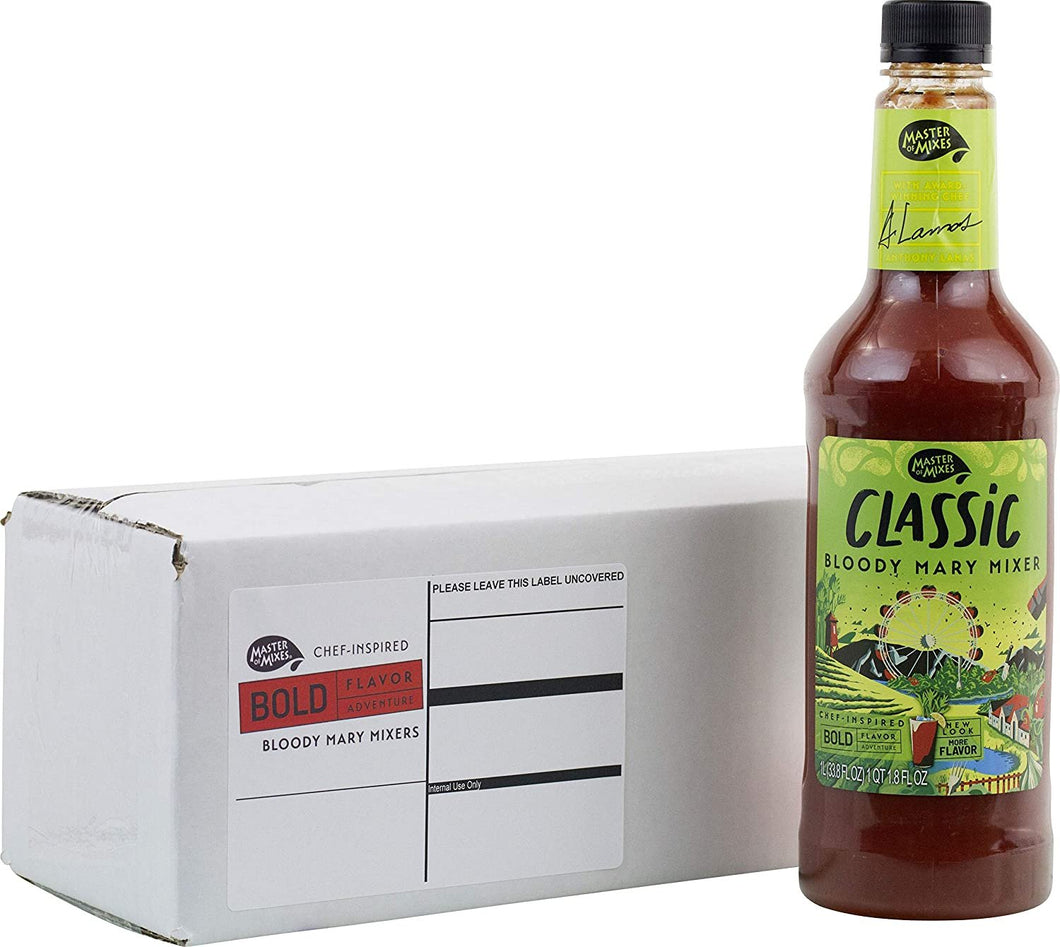 Classic Bloody Mary Drink Mix, Ready To Use, 1 Liter Bottle (33.8 Fl Oz), Individually Boxed Pack of 2