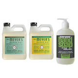 Mrs. Meyers Clean Day Liquid Hand Soap Refill, 1 Pack Basil, 1 Pack Honey Suckle, 33 OZ each include 1 12.75 OZ Bottle of Hand Soap Spearmint + Lemongrass