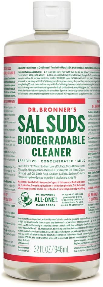Sal Suds Biodegradable Cleaner (32 Ounce) - All-Purpose Cleaner, Pine Cleaner for Floors, Laundry and Dishes, Concentrated, Cuts Grease and Dirt, Powerful Cleaner, Gentle on Skin - Pack of 1