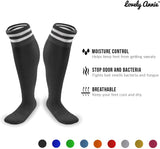 Lovely Annie Unisex Children 2 Pairs Knee High Sports Socks for Baseball/Soccer/Lacrosse 003 S(Black)
