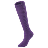 Lovely Annie Women's 4 Pairs Knee High Wool Socks | Comfy, Cozy and Fancy Leg Warmer Stockings AFS05 Size 6-9(Purple)