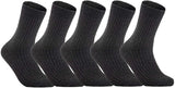 Lian LifeStyle Ultralight Men's 5 Pairs Breathable Wool Crew Socks Size 6-9