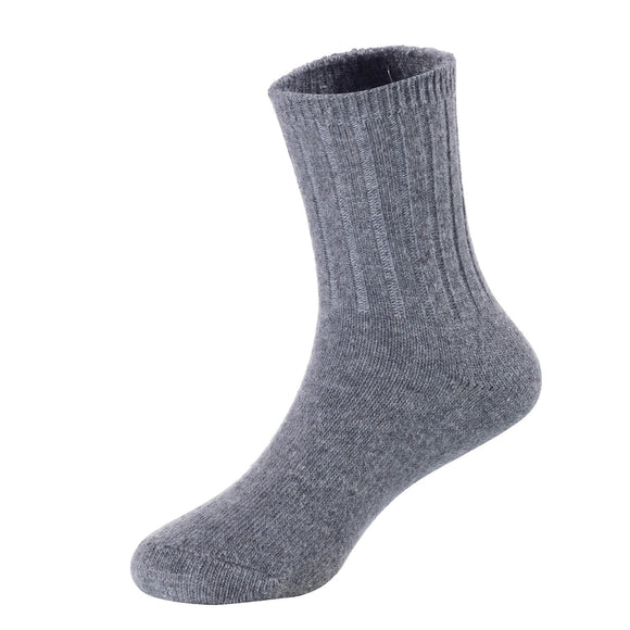 2 Pairs Children's Durable, Stretchable, Thick & Warm Wool Crew Socks. Perfect as Winter Snow Sock and All Seasons FS01 Size 4Y-6Y(Gray)