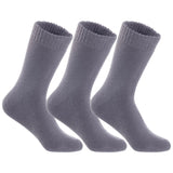 Men's 4 Pairs High Performance Wool Socks, Breathable & Lightweight Moisture Wicking Crew Socks for Hiking and Running LK0602 Size 6-9 (Grey)