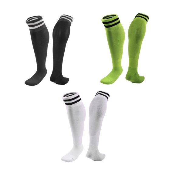 Lian LifeStyle 3 Pairs Knee High Sports Socks for Soccer, Softball, Baseball, Soccer, and Many Other Sports XL002 Size S (Black,Green,White)