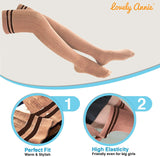 Lovely Annie Women's 3 Pairs Over Knee High Thigh High Cotton Socks Size 6-9 A1023