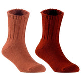 Children's Durable, Stretchable, Thick & Warm Wool Crew Socks. Perfect as Winter Snow Sock and All Seasons FS01, 2 Pair, Size 4Y-6Y, Coffee, Wine