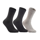 Lian LifeStyle Gorgeous Big Girls Women's 3 Pair Wool Crew Socks Size 6-9 FS03, Color (Black,DarkGrey,LightGrey)