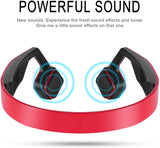Lian LifeStyle Premium Bone Conduction Headphones Lightweight & Waterproof w/Mic & Bluetooth. Wireless Over-Ear Headset for Adults and Kids, Suitable for Sports, Gaming, Travel or Office (Red)