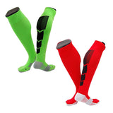 Lian LifeStyle Gorgeous Women's 1  2 Pair Long Athletic Football Soccer Socks Sport Tube Socks M XL0032-(Green, RED)