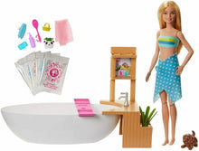 Load image into Gallery viewer, Barbie Fizzy Bath Doll &amp; Playset, Blonde, with Tub, Fizzy Powder, Puppy &amp; More
