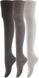 Women's 3 Pairs Thigh High Cotton Socks JM1025 Size 6-9