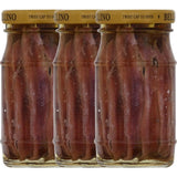 Anchovy Fillets in Pure Olive Oil, Highest Quality, Sugar Free, Salt Added, No Hydrogenated Fats or High Fructose, Gluten Free, Fair Trade, Non-GMO, No Sugar, Alcohol or Soy, Pack of 3, 4.25 OZ Per Pack