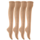 Lovely Annie Women's 4 Pairs Knee High Thigh High Cotton Socks A1024 Size 6-9
