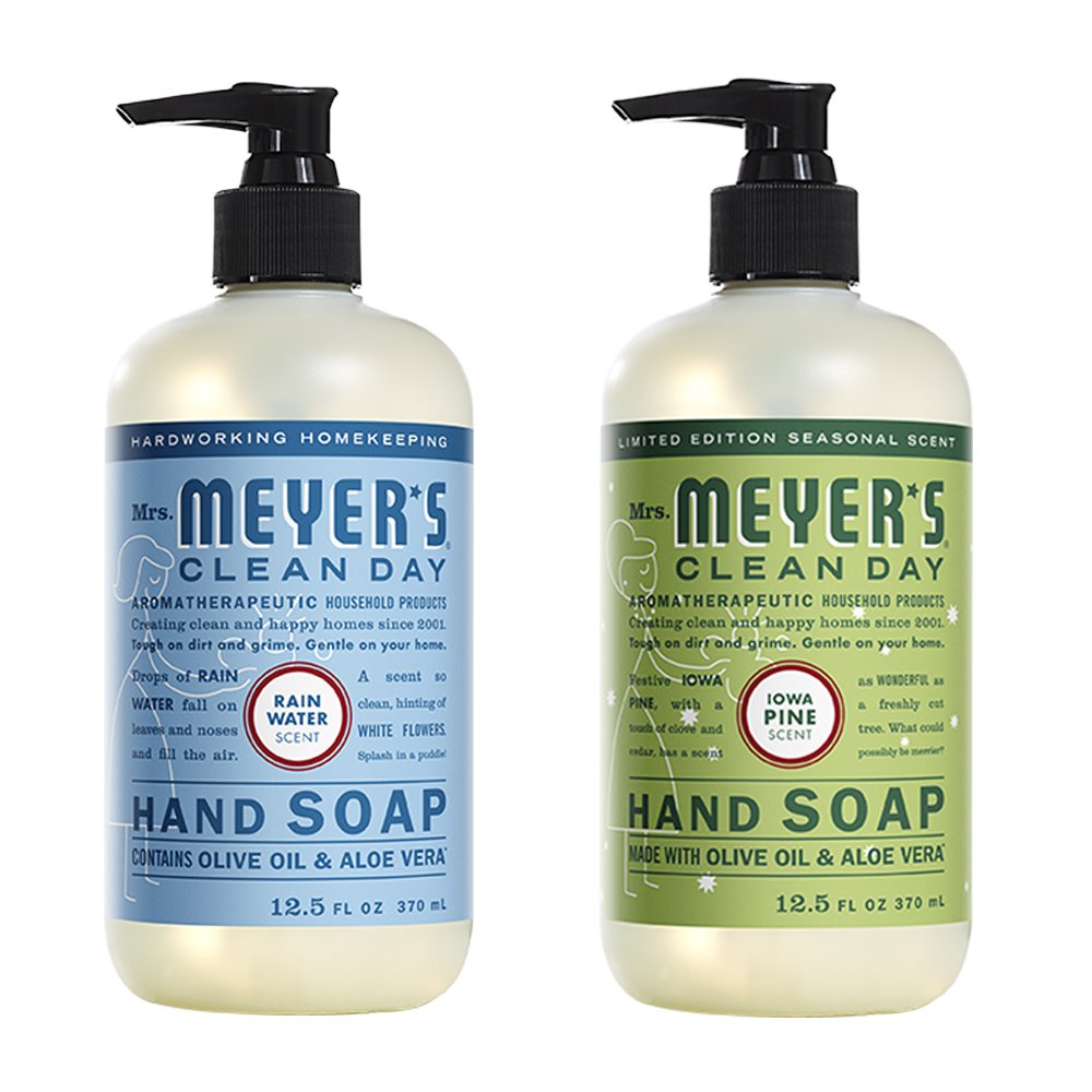 Liquid Hand Soap, Cruelty Free and Biodegradable Formula, 1 Pack Rain Water, 1 Pack Iowa Pine, 12.5 OZ each