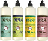 Mrs. Meyers Clean Day Liquid Dish Soap, 1 Pack Basil, 1 Pack Lemon Verbena, 1 Pack Honeysuckle, 1 Pack Rosemary, 16 OZ each