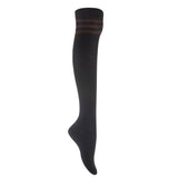 Lovely Annie Women's 1 Pair Incredible Thigh High Cotton Socks, Durable And Super Soft. Unique Over Knee High Ladies Socks Size 4.5-8.5(Coffee Strip)