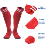 Meso Women's 1 Pair Extremely Durable Knee High Sports Socks - Fitness & Workout Clothing, Gym, Gear or Fashion Socks Size L Red