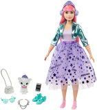 Barbie Princess Adventure Daisy Doll in Princess Fashion (12-inch Curvy) with Pink Hair, Pet Kitten, Tiara, 2 Pairs of Shoes and Accessories, for 3 to 7 Year Olds, Multi (GML77)