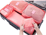Lovely Annie 6 PCS Set Smart Bag Organizer Mess Free Bag in Bag Insert w/ Zippered Compartments | Fits Different Totes, Backpack, Purses and Bags Large(Coral)