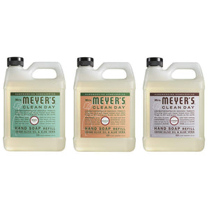 Mrs. Meyers Clean Day Liquid Hand Soap Refill, 1 Pack Basil, 1 Pack Geranium, 1 Pack Lavender, 33 OZ each