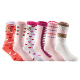 Lian LifeStyle Charming Baby Children 6 Pairs Knee High Cotton Socks ZM02
