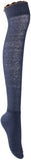 Lovely Annie Big Girl's Women's Fancy Thigh High Cotton Boot Socks L1856 Size 5-11