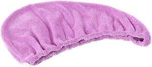 Lian LifeStyle 2 Pieces Women's Microfiber Hair Drying Towel/Cap/Hat One Size Purple