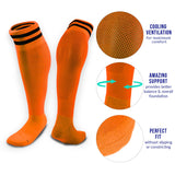 Meso Women's 2 Pairs Extremely Durable Knee High Sports Socks - Fitness & Workout Clothing, Gym, Gear or Fashion Socks XL003 Size M(Orange)