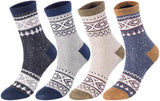 Lian LifeStyle Attractive Women's 4 Pairs Mid Calf Cotton Socks HR1782 Size 6-9