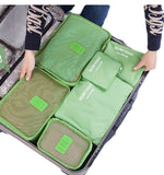 Lovely Annie 6 PCS Set Smart Bag Organizer Mess Free Bag in Bag Insert w/ Zippered Compartments | Fits Different Totes, Backpack, Purses and Bags Large(Green)