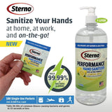 Sterno 70% Alcohol Gel Hand Sanitizer 33.8 fl oz Bottle with Pump (Pack of 8), Made in USA - Performance Lemon Zest Fragrance