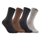 Lian LifeStyle Gorgeous Big Girls Women's 4 Pair Wool Crew Socks Size 6-9 FS03, Color (Black,Brown,DarkGrey,LightGrey)