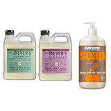 Liquid Hand Soap Refill, 1 Pack Basil, 1 Pack Peony, 33 OZ each include 1, 32 OZ Bottle of Bath & Shower Gel Soap, Citrus/Mint
