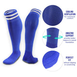 Meso Women's 1 Pair Extremely Durable Knee High Sports Socks - Fitness & Workout Clothing, Gym, Gear or Fashion Socks XL003 Size M(Blue)