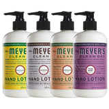 Mrs. Meyers Clean Day Hand Lotion, 1 Pack Honeysuckle, 1 Pack Lavender, 1 Pack Geranium, 1 Pack Plumbery, 12 OZ each