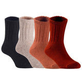 Children's Durable, Stretchable, Thick & Warm Wool Crew Socks. Perfect as Winter Snow Sock and All Seasons FS01, 4 Pair, Size 4Y-6Y, Black, Biege, Coffee, Wine