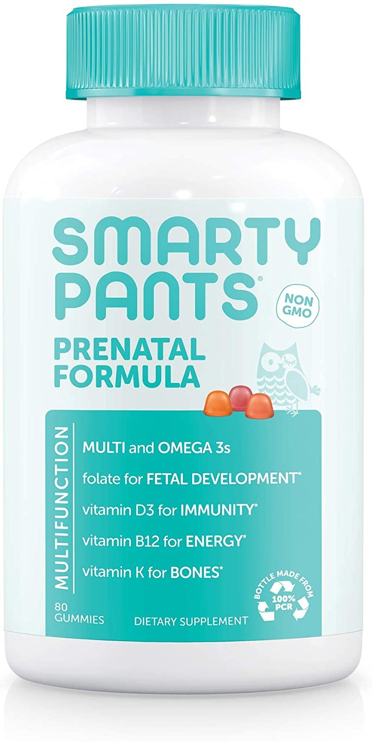 Prenatal Formula Daily Gummy Vitamins: Gluten Free, Multivitamin, Folate (Methylfolate), Omega 3 (Dha/Epa) Fish Oil, Methyl B12, Vitamin D3, 80 Count (20 Day Supply) - Packaging May Vary Pack of 6