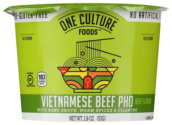 ONE CULTURE FOODS Vietnamese Beef Pho Cup, 1.88 OZ Per Pack, Pack of 1