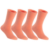 Men's 4 Pairs High Performance Wool Socks, Breathable & Lightweight Moisture Wicking Crew Socks for Hiking and Running LK0602 Size 6-9 (Orange)