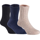 Children's Durable, Stretchable, Thick & Warm Wool Crew Socks. Perfect as Winter Snow Sock and All Seasons FS01, 3 Pair, Size 4Y-6Y, Black, Navy, Biege