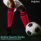 Lovely Annie Women's 2 Pairs Knee High Sports Socks for Baseball/Soccer/Lacrosse 003 M(Rose)