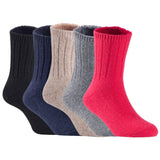 Children's Durable, Stretchable, Thick & Warm Wool Crew Socks. Perfect as Winter Snow Sock and All Seasons FS01, 5 Pair, Size 4Y-6Y, Black, Navy, Biege, Grey, Red