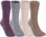 Lian LifeStyle Perfect Fit Women's Wool Crew Socks L1860 Size 6-9